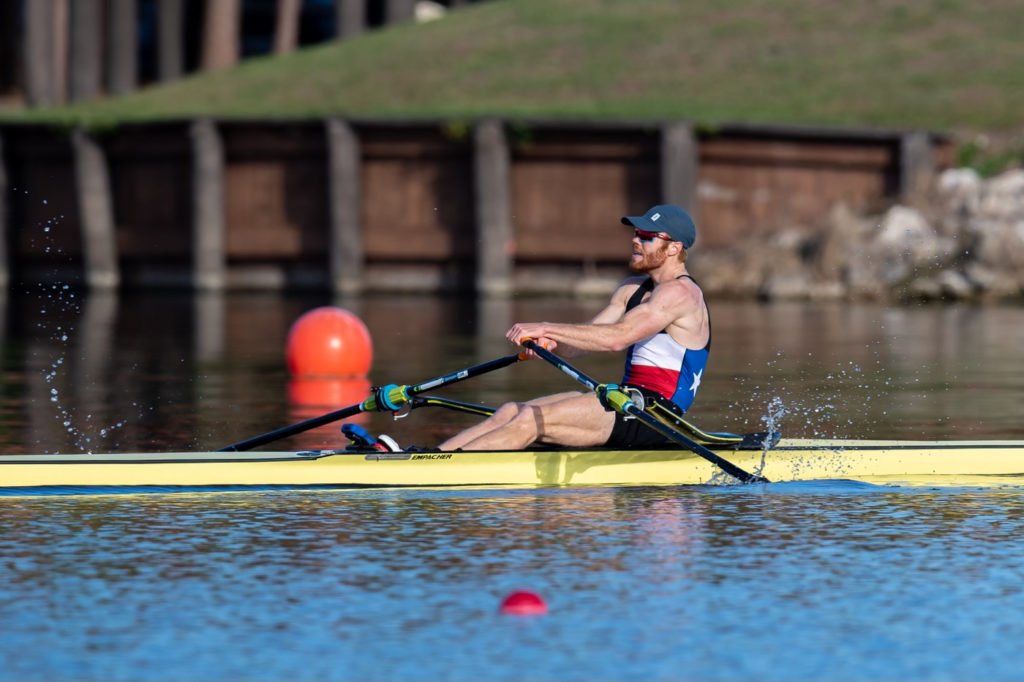  Zach Heese during the men's lightweight single A final event at the 2022 USRowing NSR I and Senior/Para Speed Order.